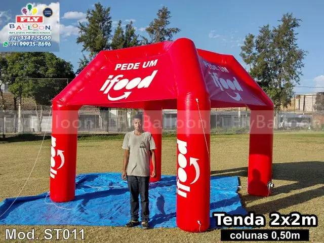 Estande inflável promocional para iFood