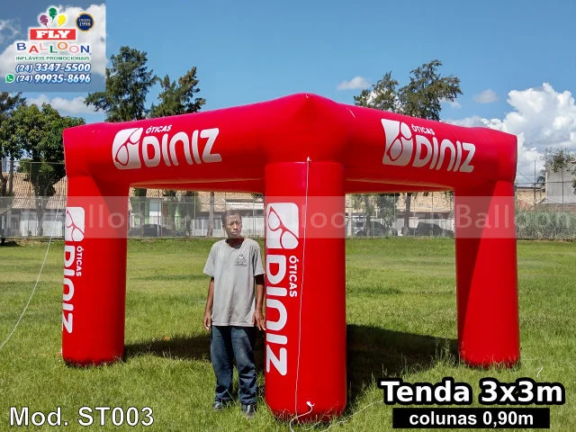 estande inflável promocional óticas diniz